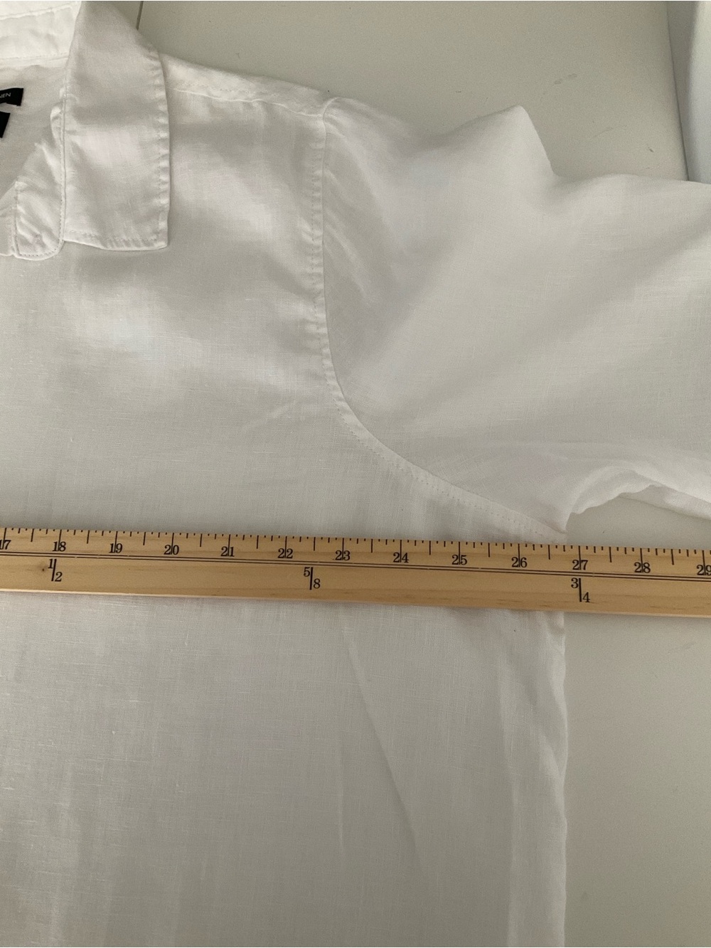 Tahari 2X White Lightweight 100% Linen Button-Down Tunic Shirt - Picture 7 of 9